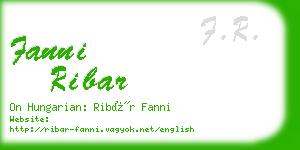 fanni ribar business card